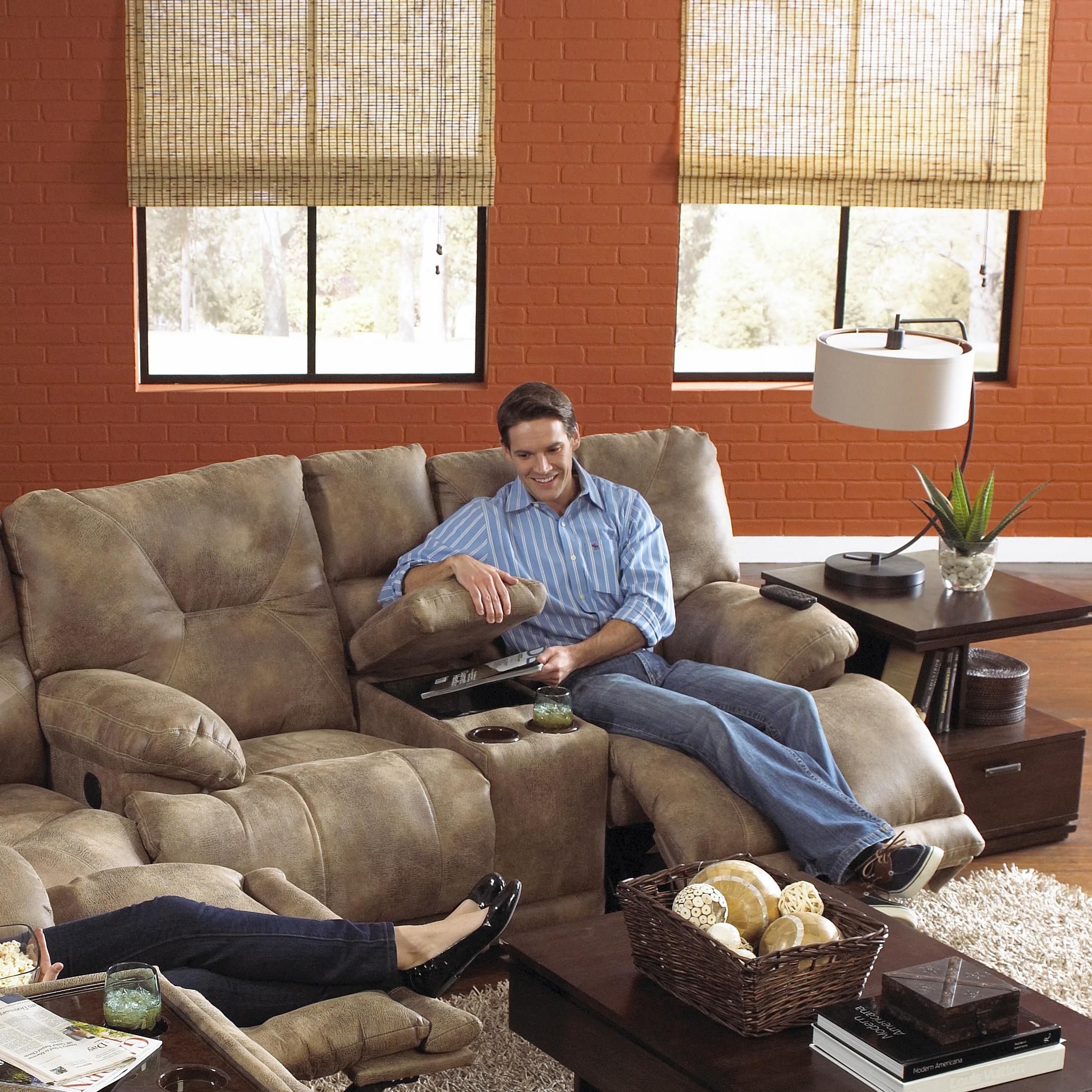 Catnapper lay flat 2025 power reclining console loveseat